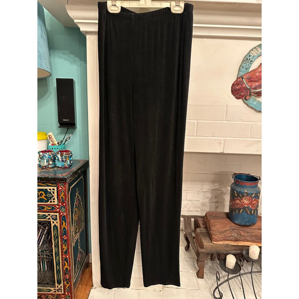 VINTAGE BCBG PARIS BLACK STRETCHY FLOWY PANTS S